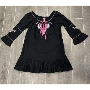 Betsey Johnson Intimates Tunic Dress Lounge Medium Size Cover Up Embroidered